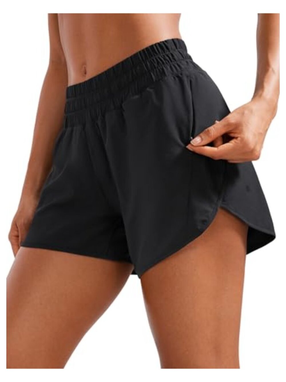 CRZ YOGA Dolphin Athletic Running Shorts 5 Inch with Zip Pocket